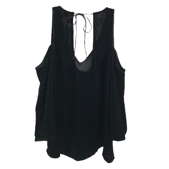 Plenty By Tracy Reese Women's Sexy Blouse Cold Shoulder Black Velvet‎ Sz XS NWT - Picture 3 of 12